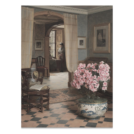 Premium Poster of Elegant Vintage Art with Floral Accent Posters