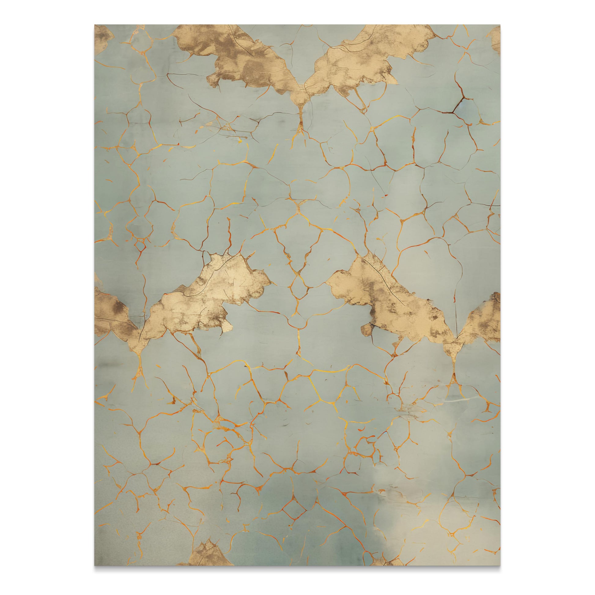Premium Poster of Elegant Vintage Cracked Gold and Blue Art Print Posters