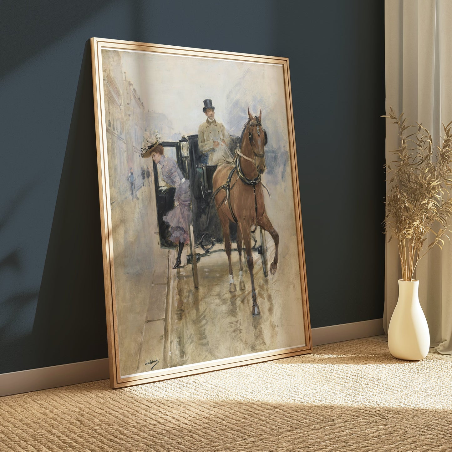 Premium Poster of Elegant Vintage Horse Carriage Art Posters