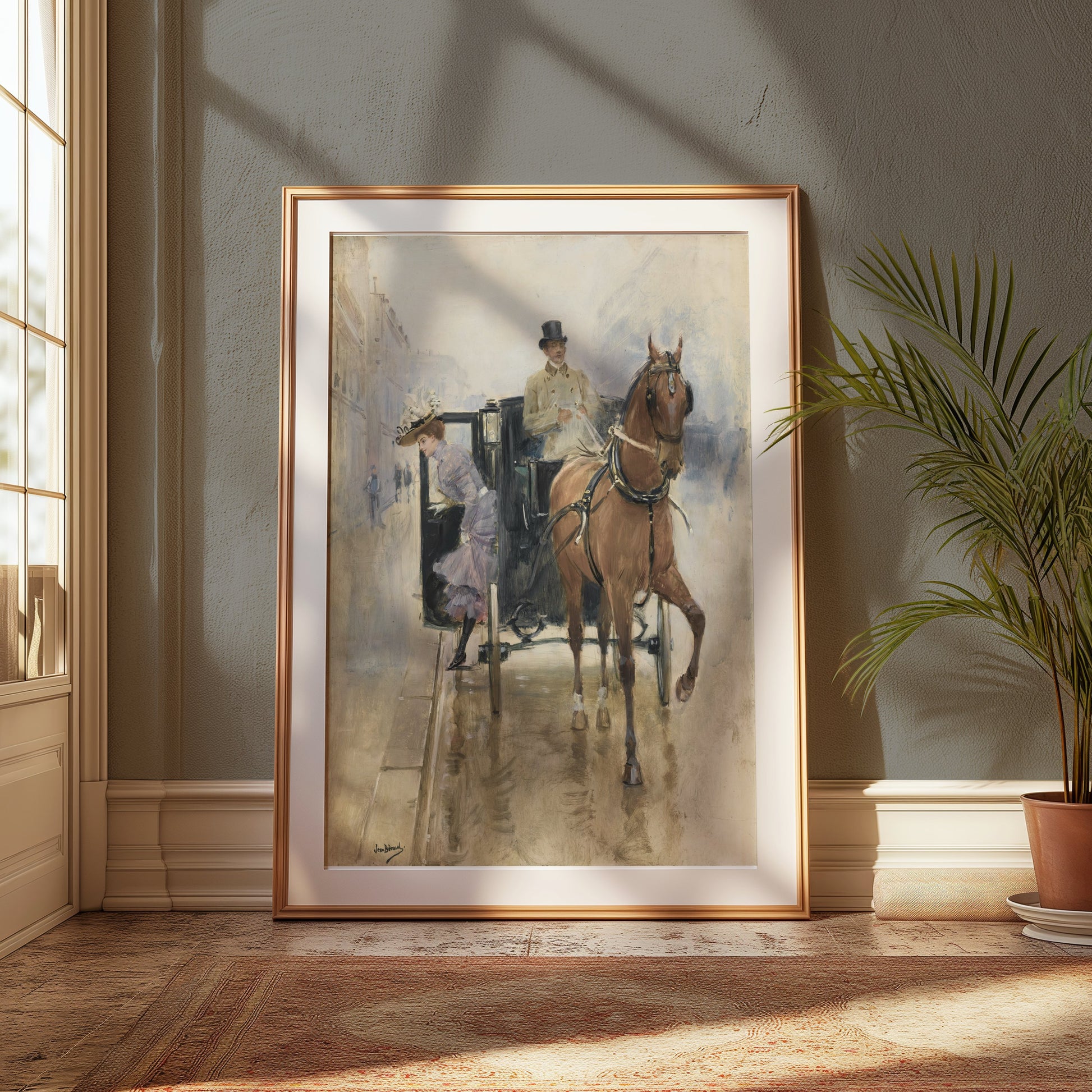 Premium Poster of Elegant Vintage Horse Carriage Art Posters