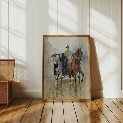 Premium Poster of Elegant Vintage Horse Carriage Art Posters