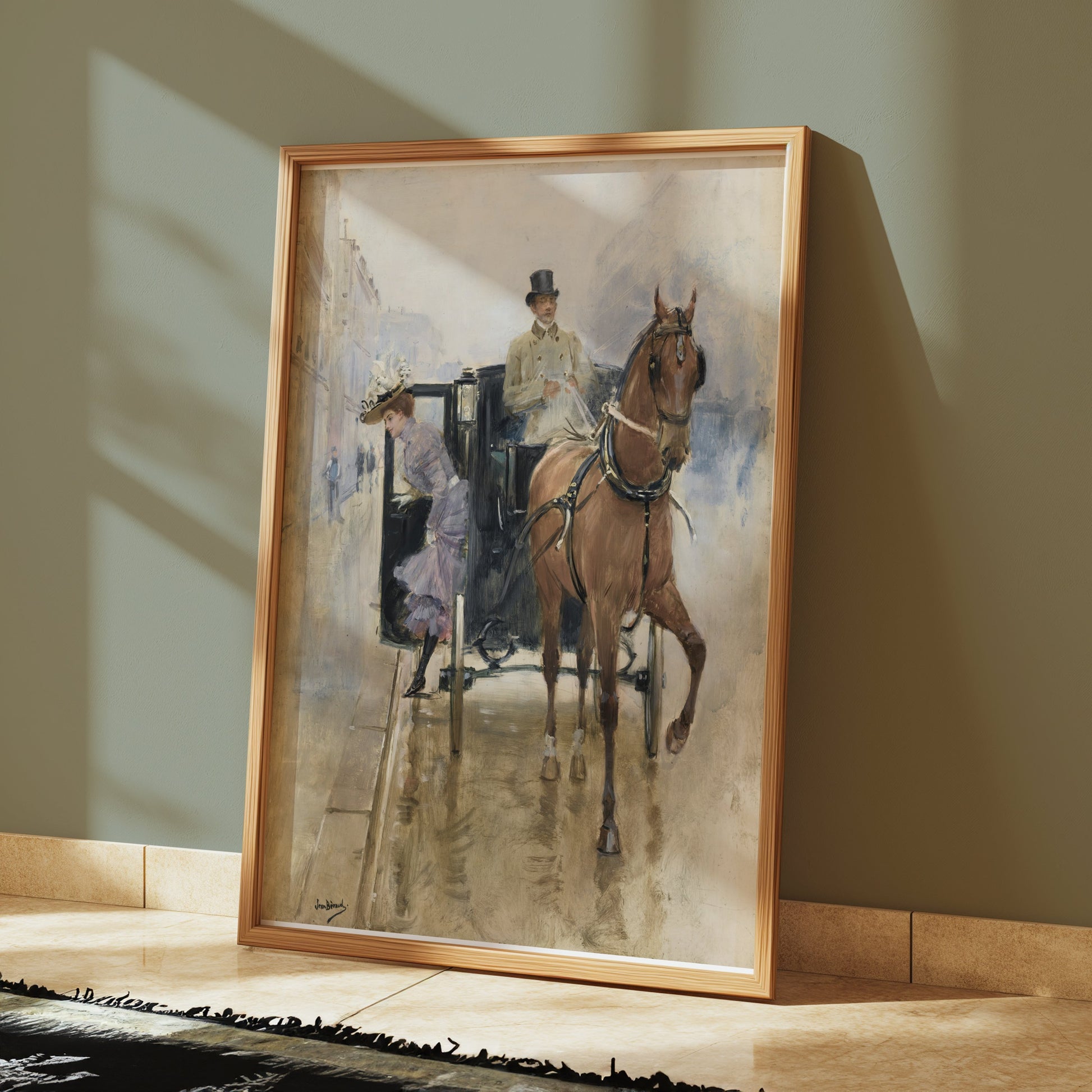 Premium Poster of Elegant Vintage Horse Carriage Art Posters