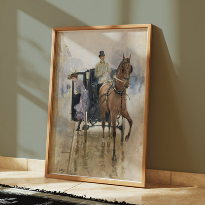 Premium Poster of Elegant Vintage Horse Carriage Art Posters