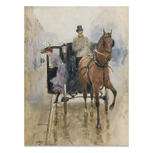 Premium Poster of Elegant Vintage Horse Carriage Art Posters