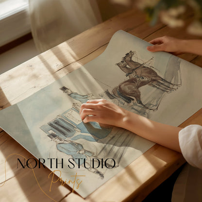 Premium Poster of Elegant Vintage Horse Carriage and Coachman Posters