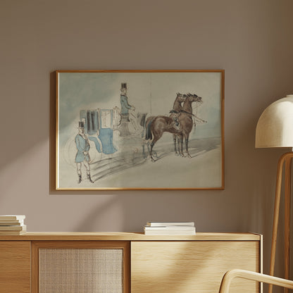 Premium Poster of Elegant Vintage Horse Carriage and Coachman Posters