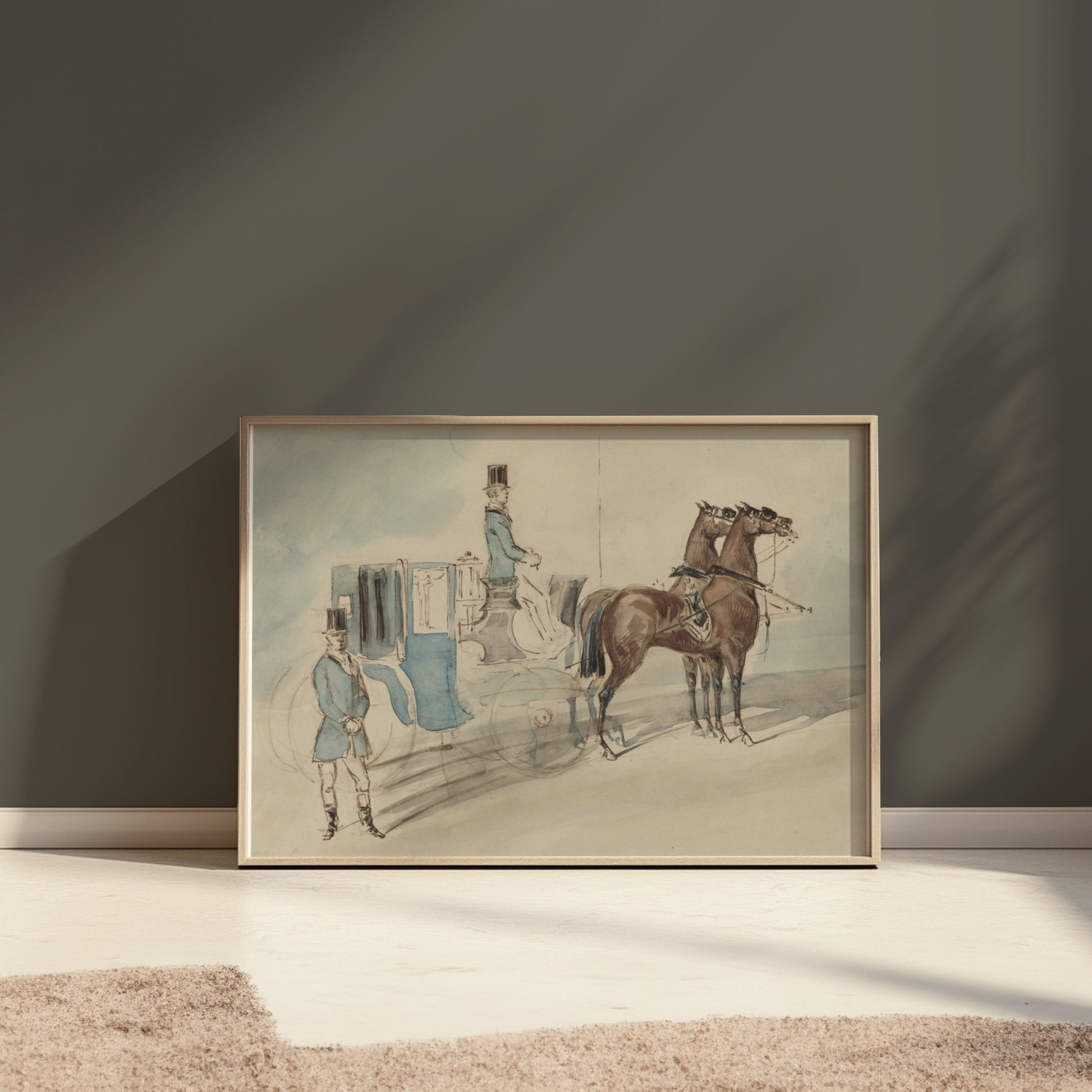 Premium Poster of Elegant Vintage Horse Carriage and Coachman Posters