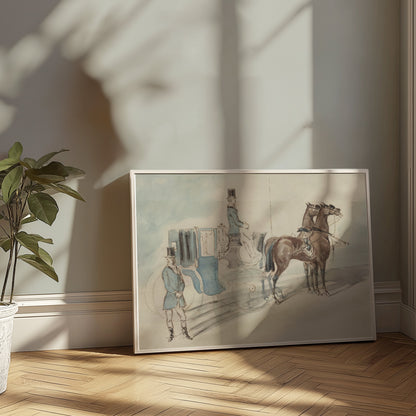 Premium Poster of Elegant Vintage Horse Carriage and Coachman Posters
