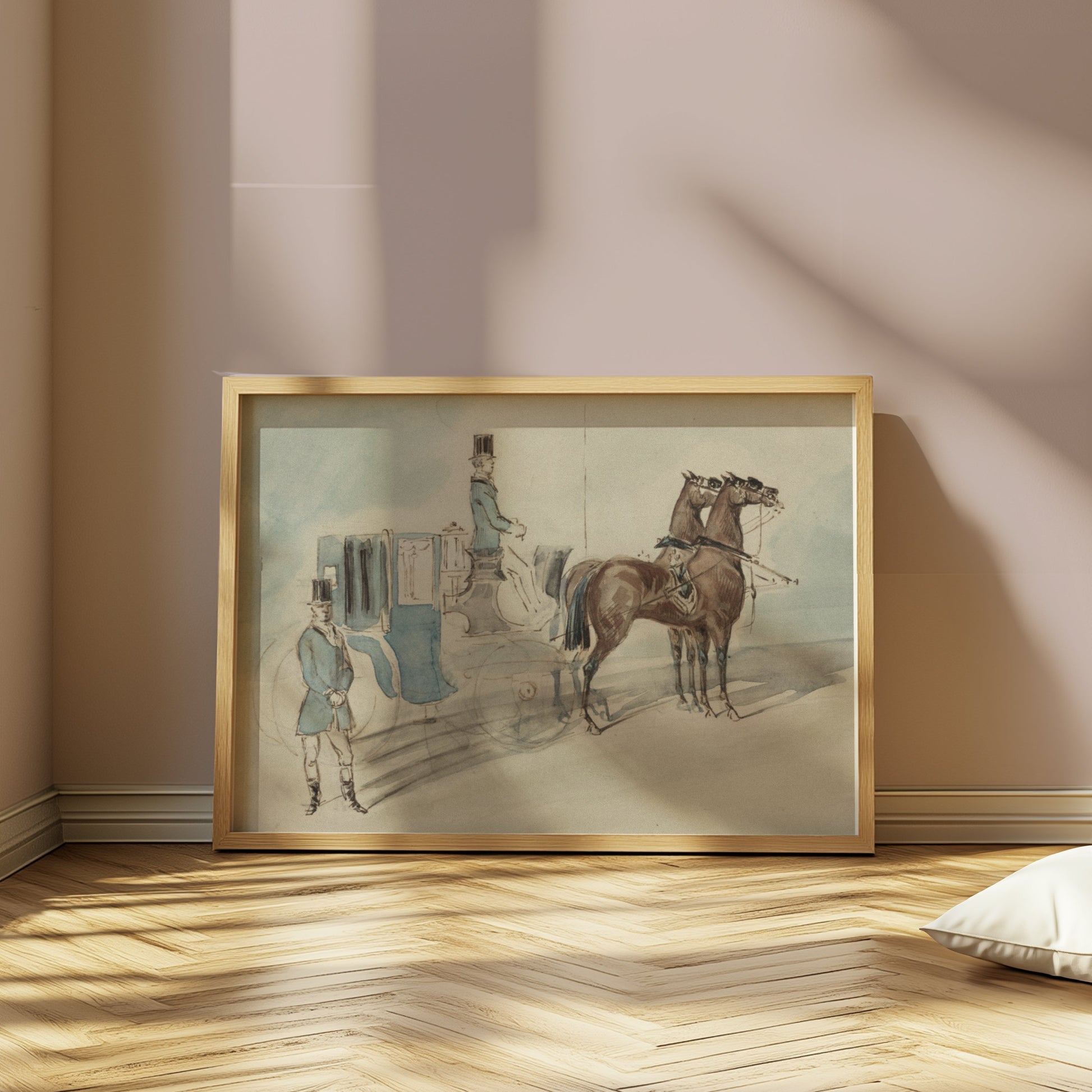Premium Poster of Elegant Vintage Horse Carriage and Coachman Posters