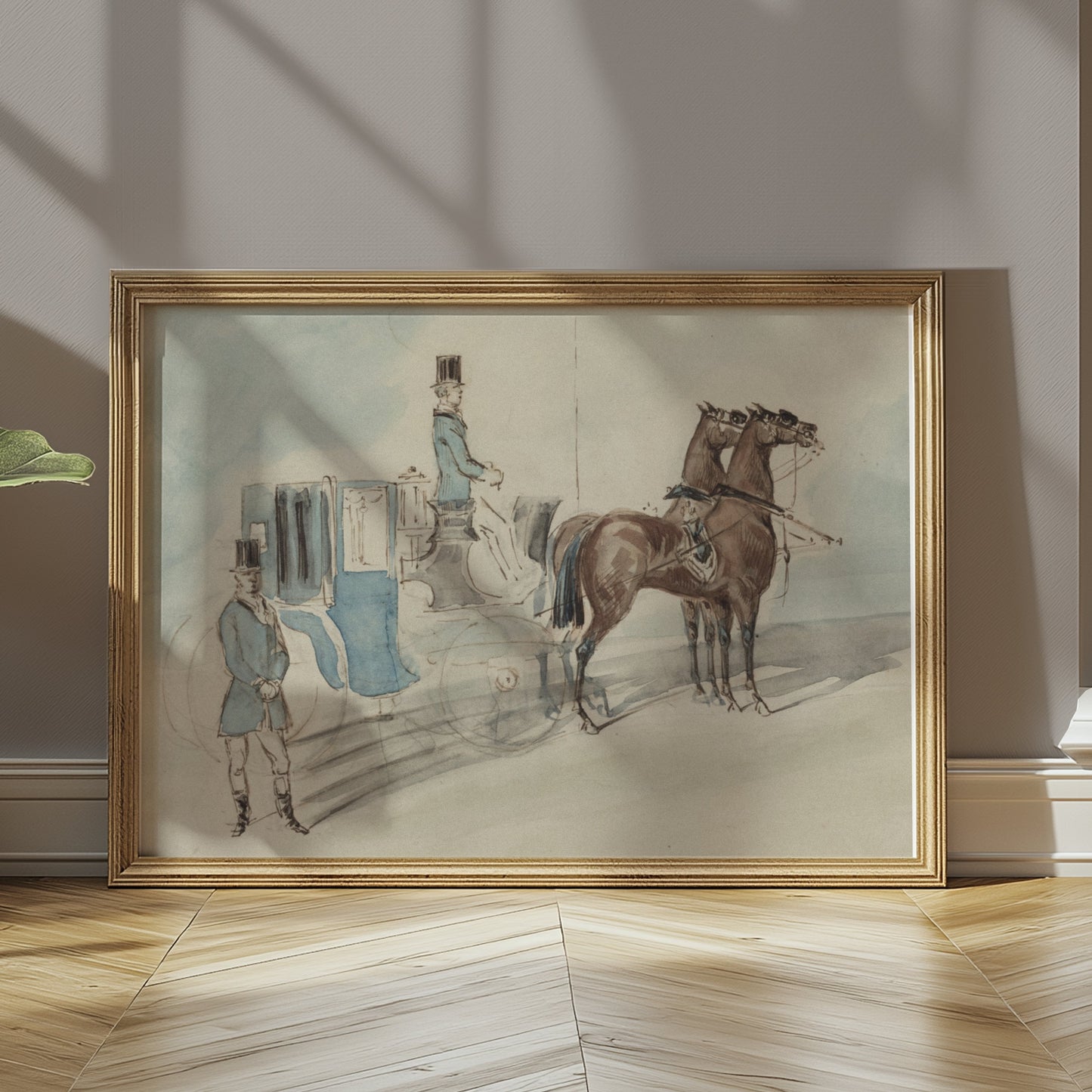 Premium Poster of Elegant Vintage Horse Carriage and Coachman Posters