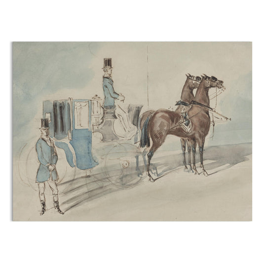 Premium Poster of Elegant Vintage Horse Carriage and Coachman Posters