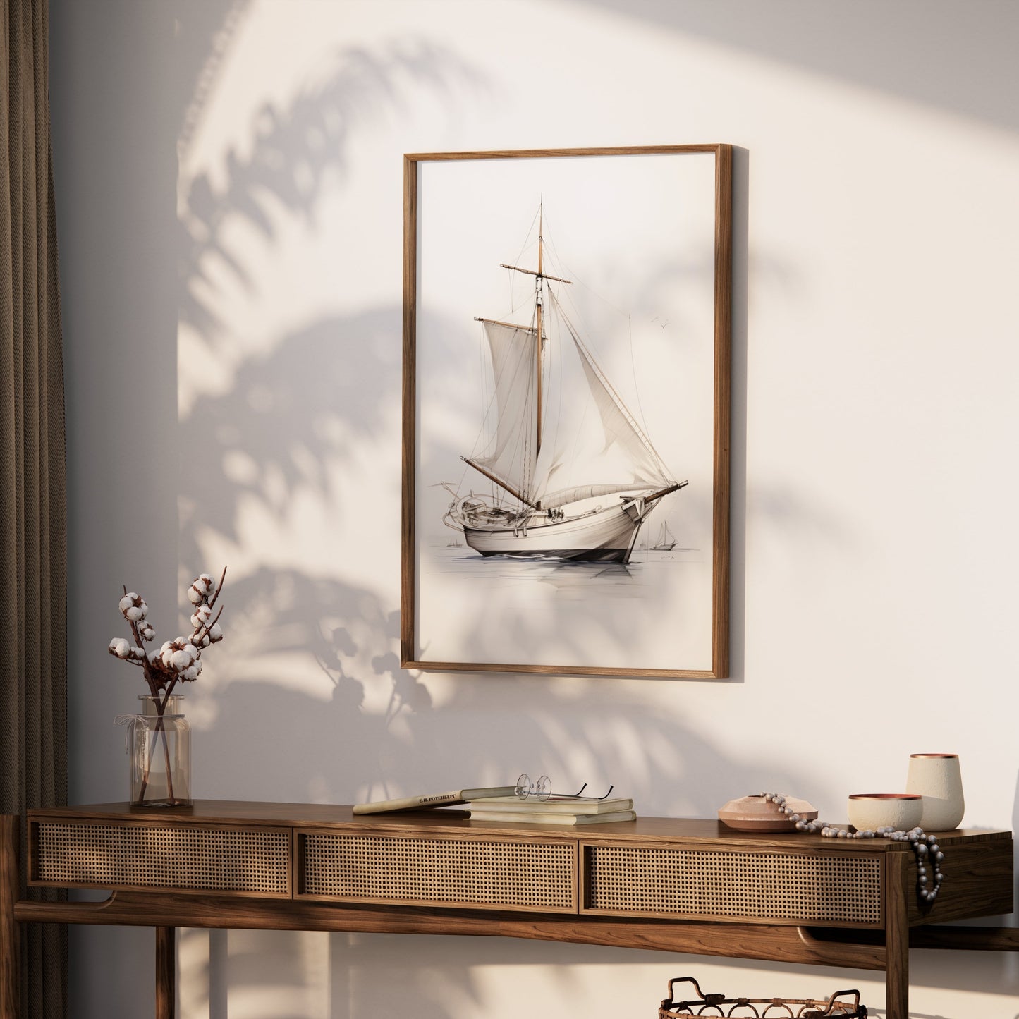 Premium Poster of Elegant Vintage Sailing Ship Illustration Art Posters