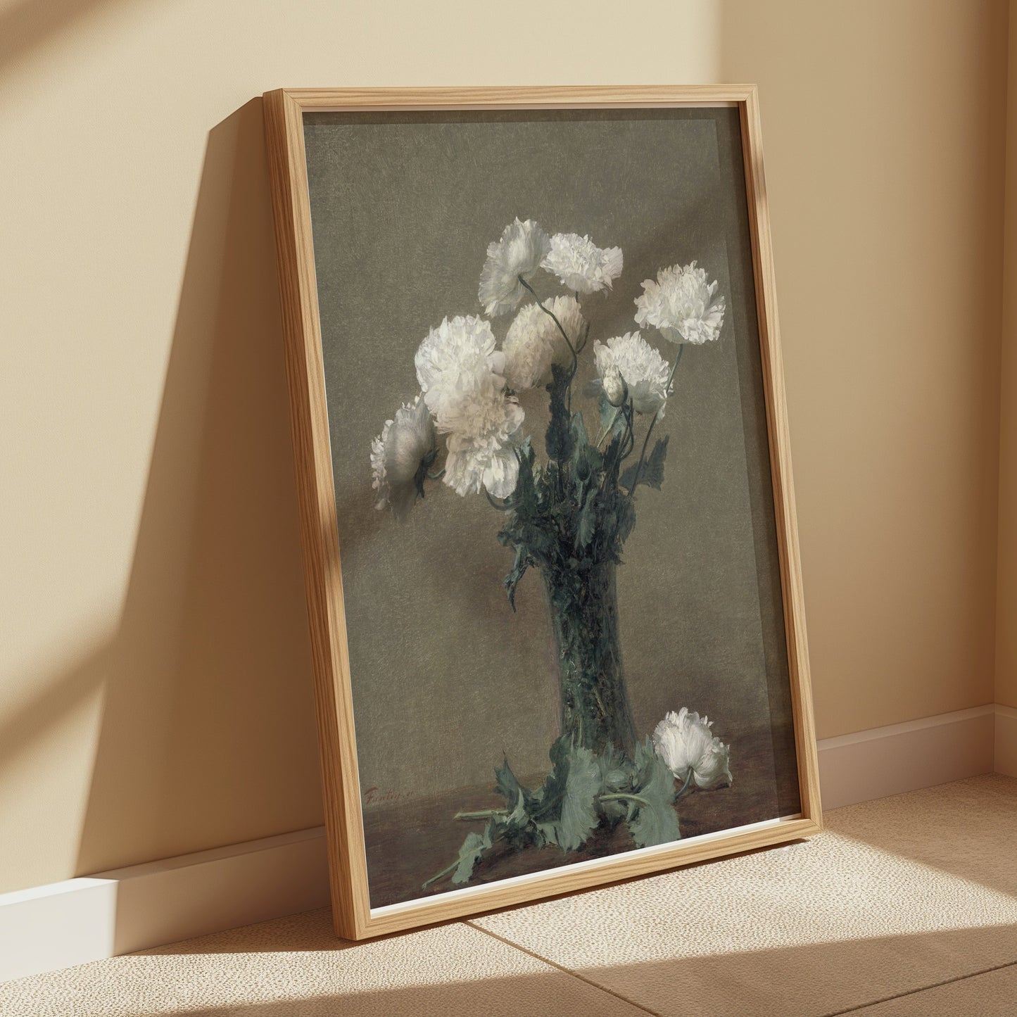 Premium Poster of Elegant White Blossoms in Vase Art Print Posters