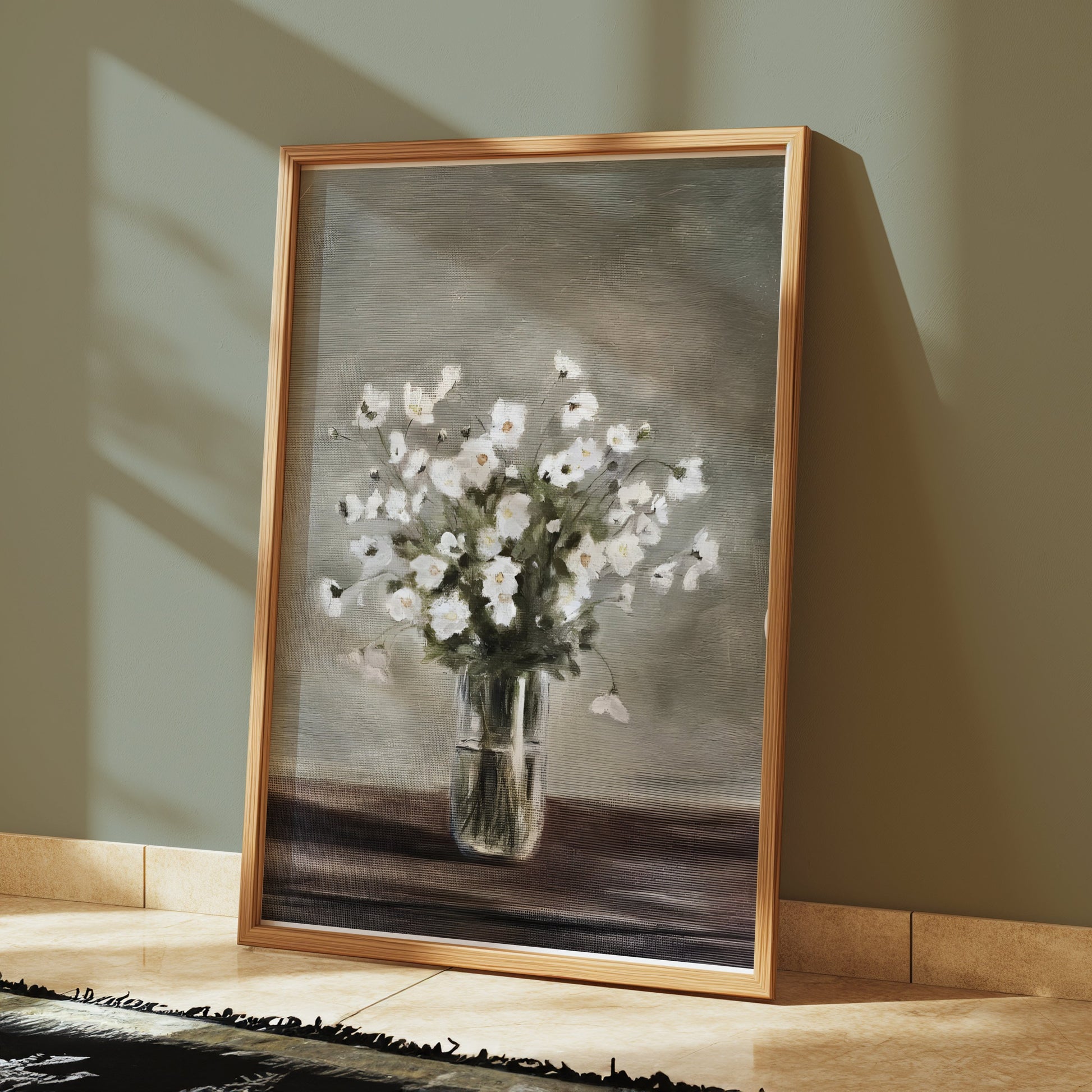 Premium Poster of Elegant White Floral Arrangement in Vase Wall Art Posters