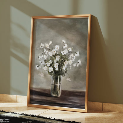 Premium Poster of Elegant White Floral Arrangement in Vase Wall Art Posters