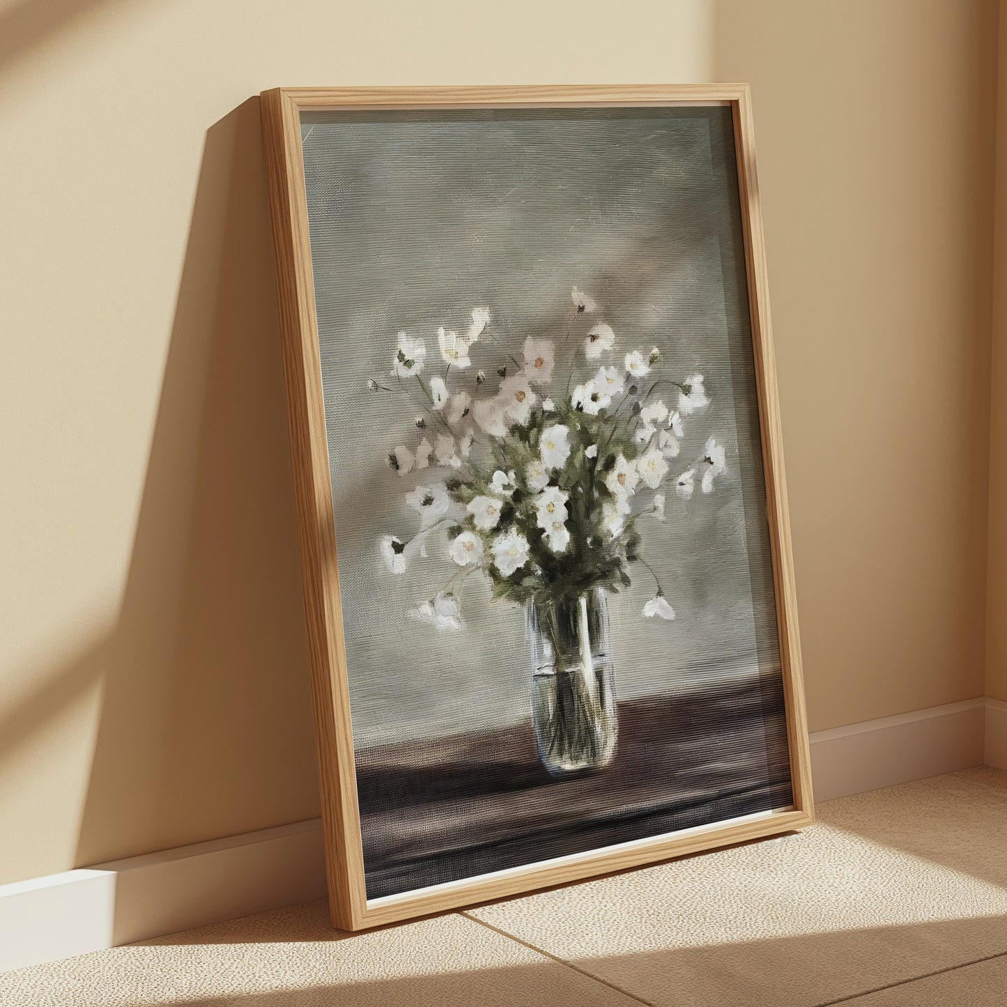 Premium Poster of Elegant White Floral Arrangement in Vase Wall Art Posters