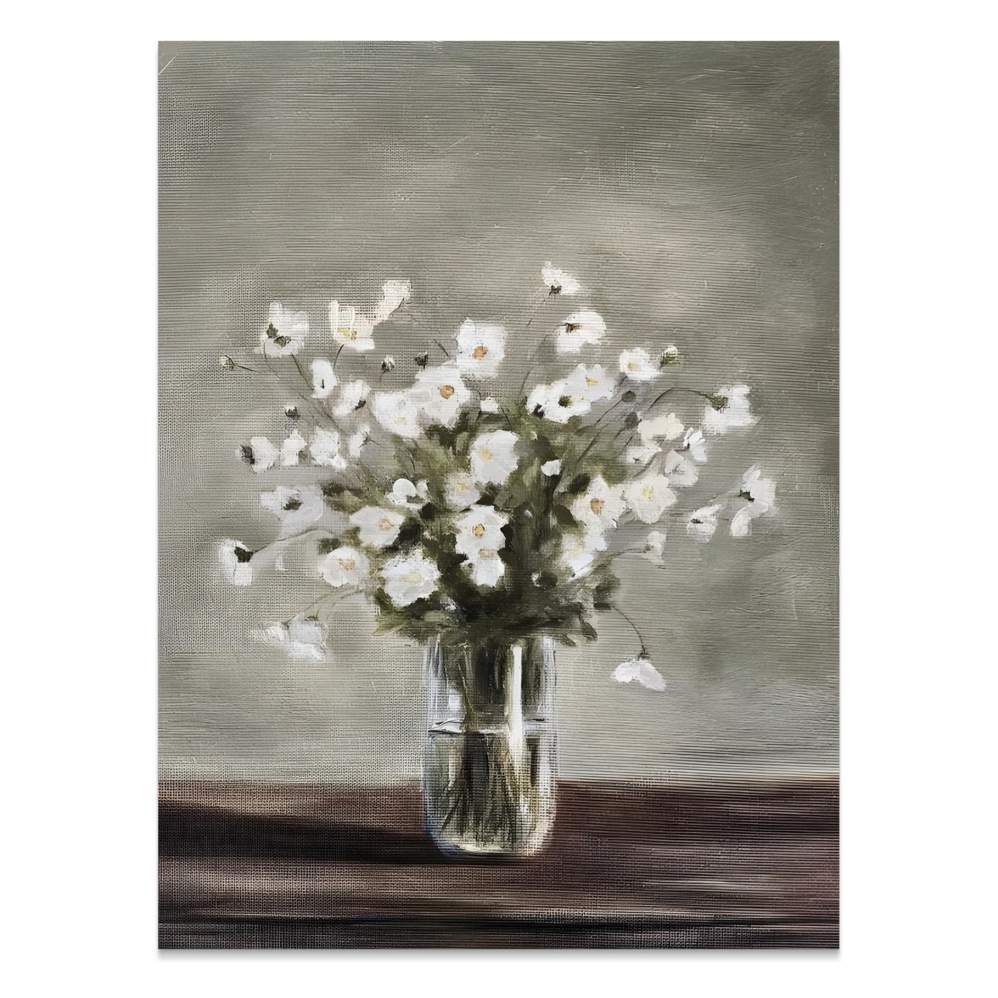 Premium Poster of Elegant White Floral Arrangement in Vase Wall Art Posters