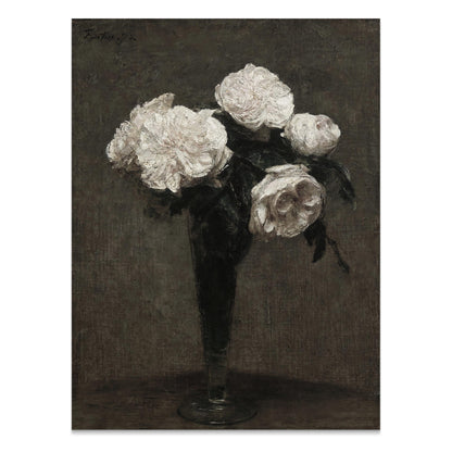 Premium Poster of Elegant White Roses in a Vase Art Print Posters