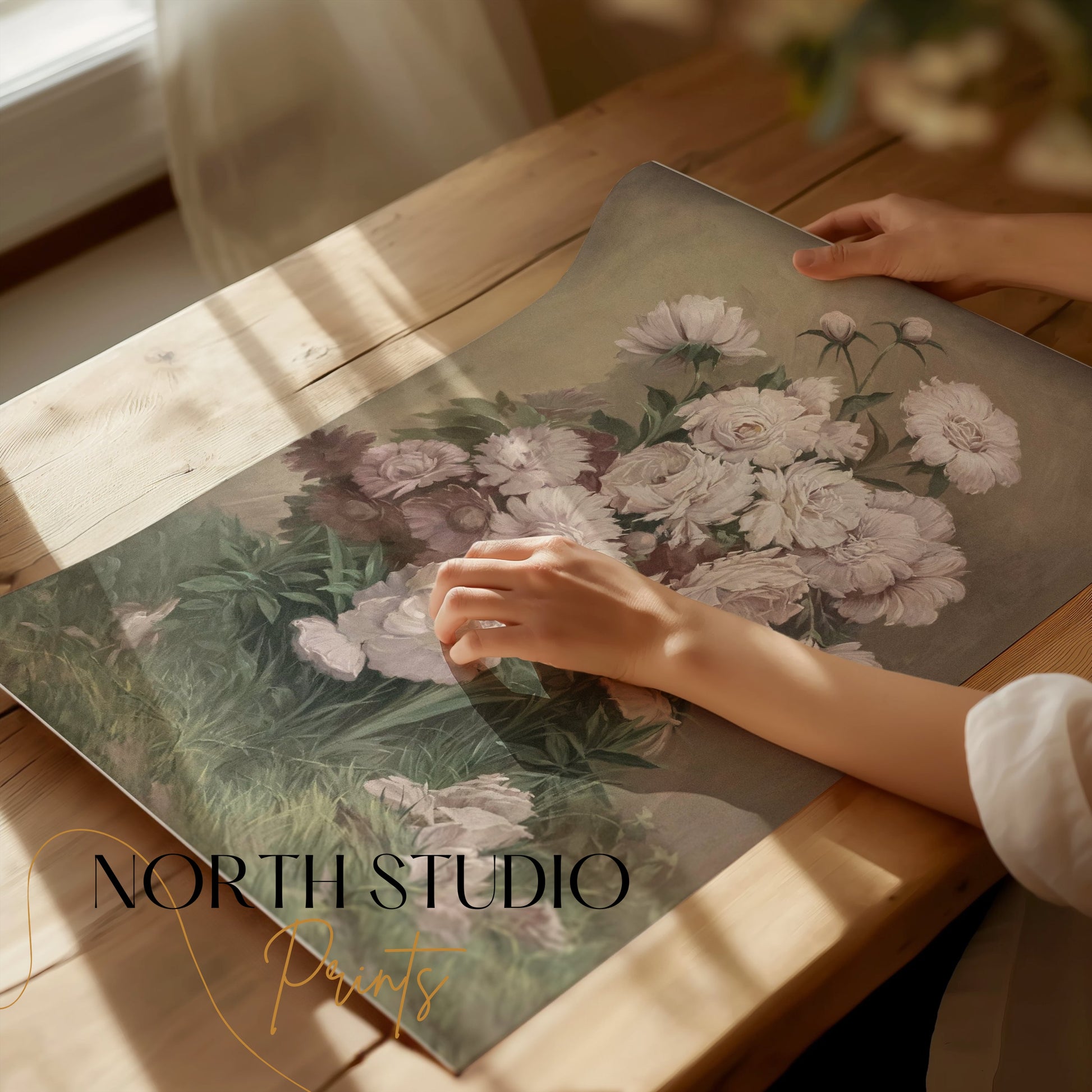 Premium Poster of Elegant White and Pink Flower Bouquet Art Posters