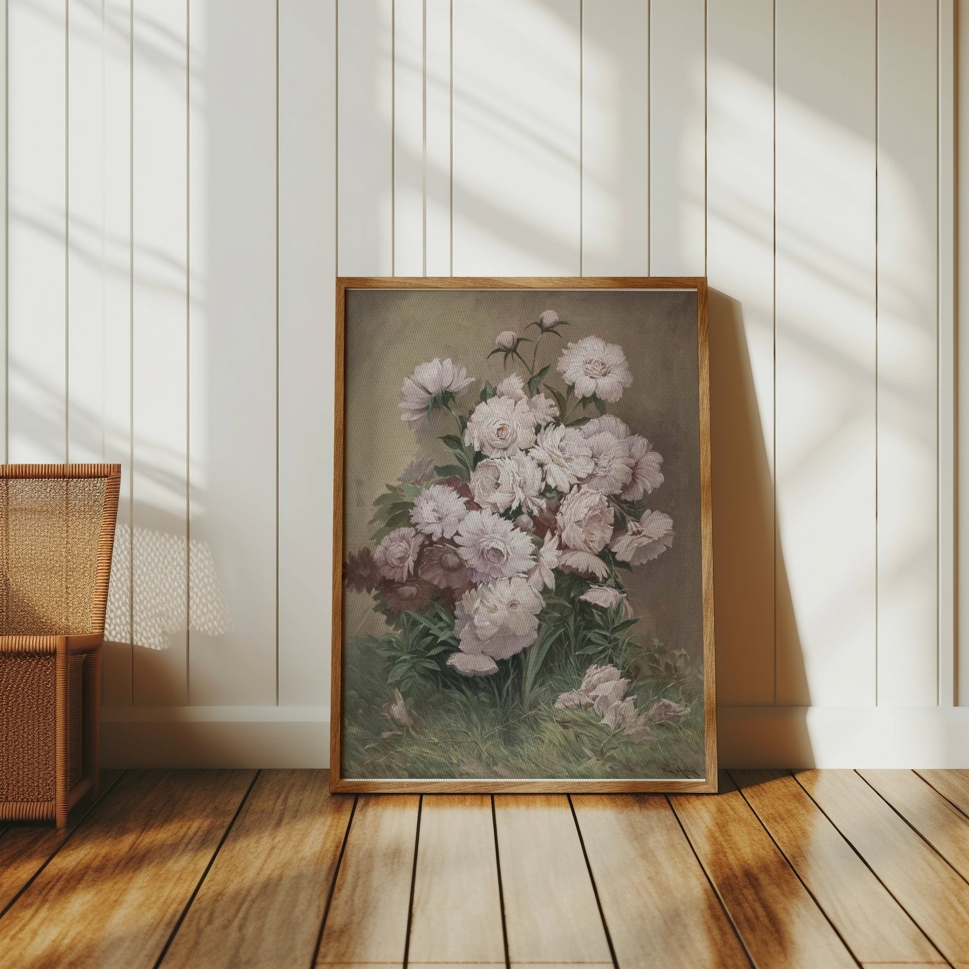 Premium Poster of Elegant White and Pink Flower Bouquet Art Posters