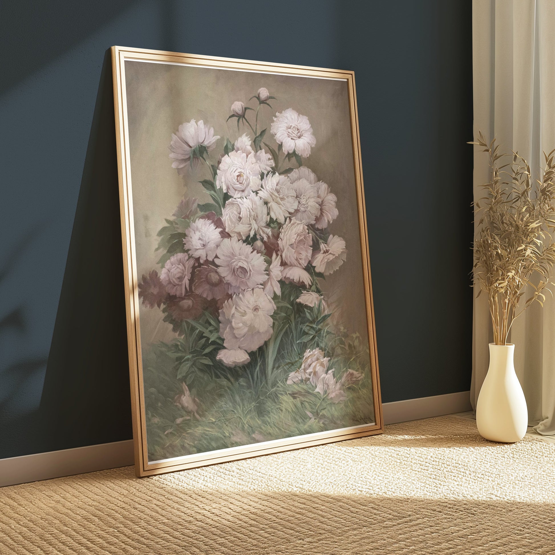 Premium Poster of Elegant White and Pink Flower Bouquet Art Posters