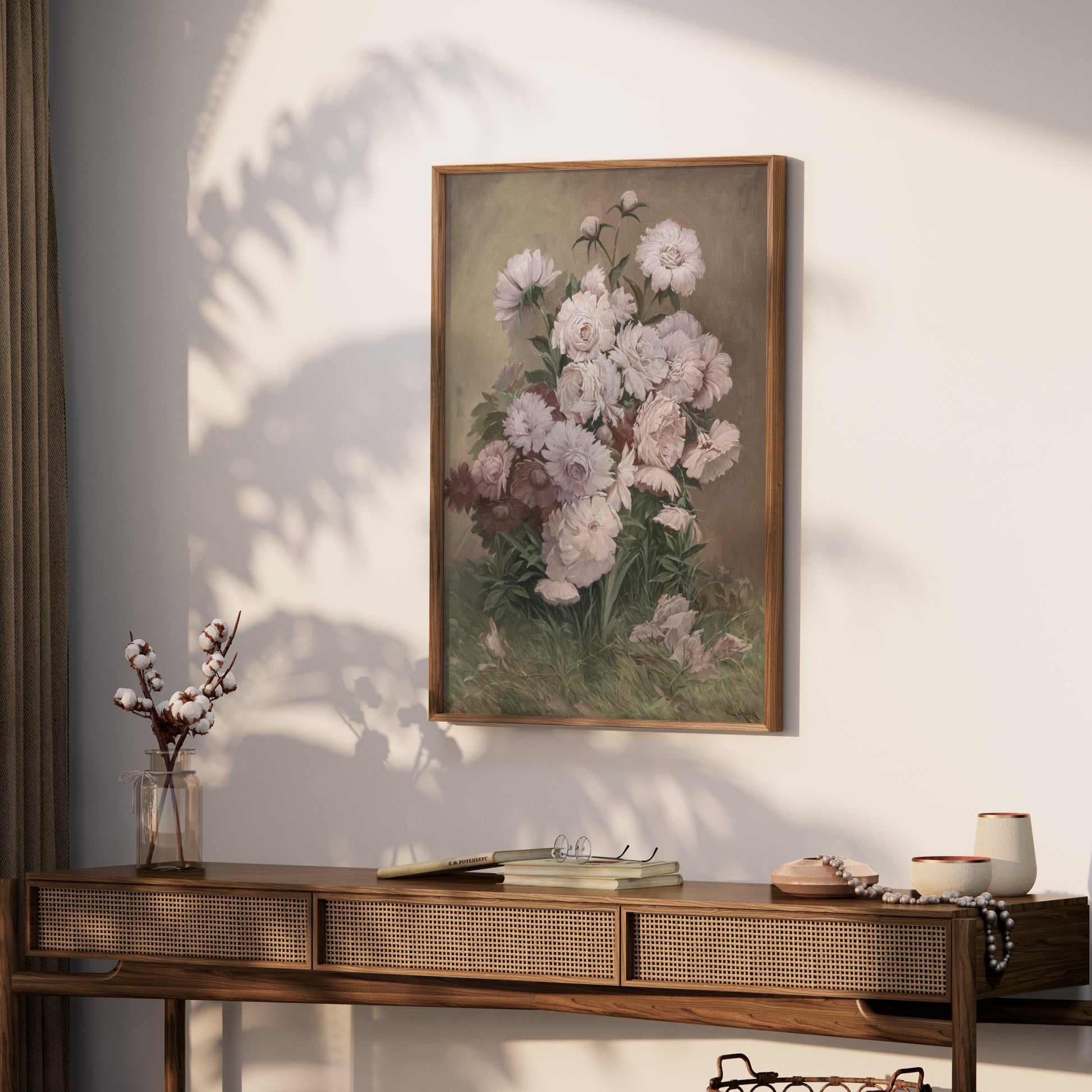 Premium Poster of Elegant White and Pink Flower Bouquet Art Posters