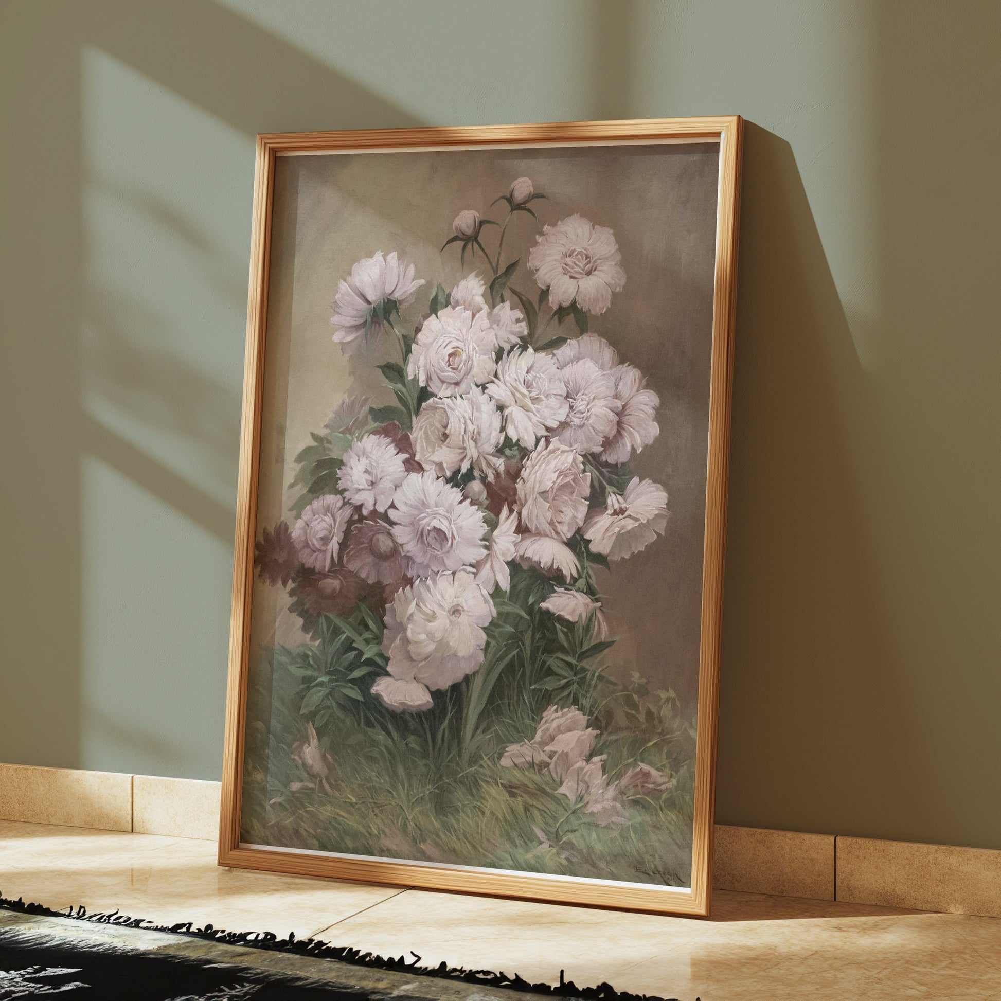 Premium Poster of Elegant White and Pink Flower Bouquet Art Posters