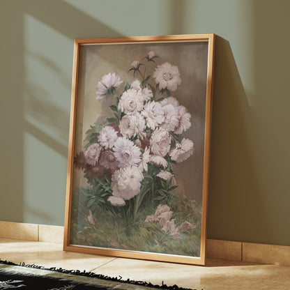 Premium Poster of Elegant White and Pink Flower Bouquet Art Posters