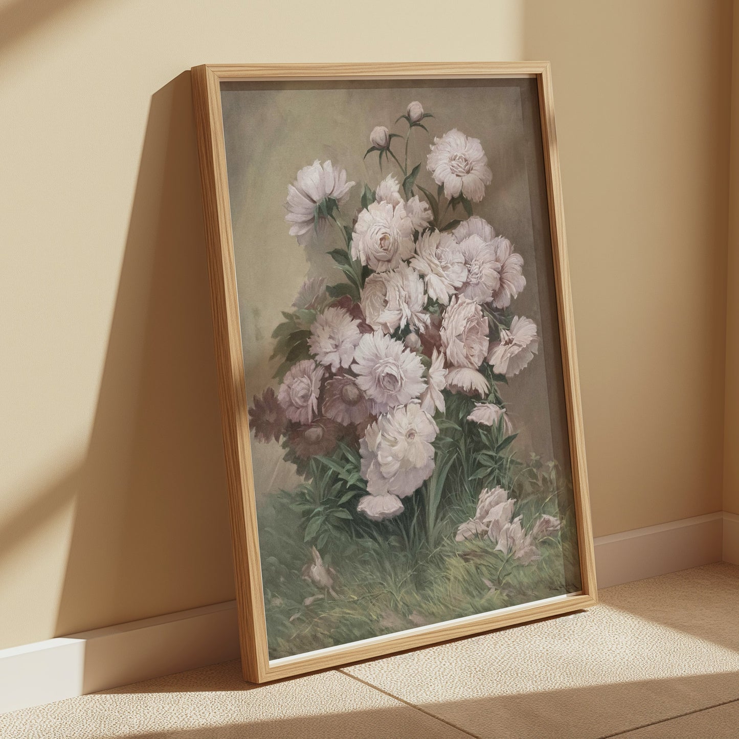 Premium Poster of Elegant White and Pink Flower Bouquet Art Posters