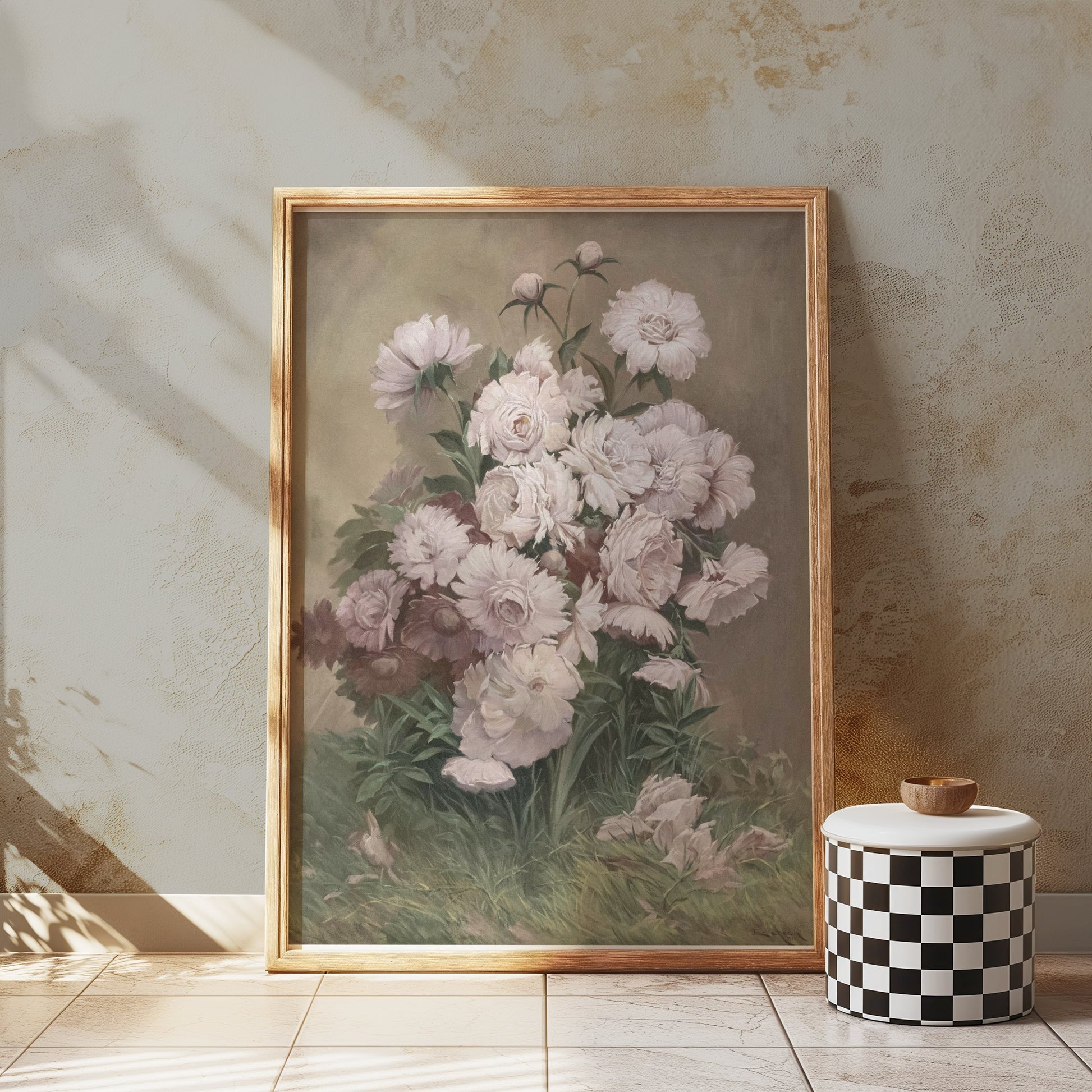 Premium Poster of Elegant White and Pink Flower Bouquet Art Posters