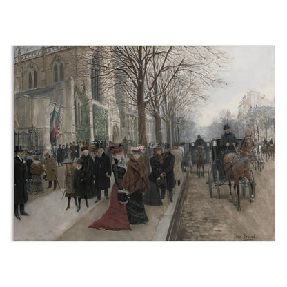 Premium Poster of Elegant Winter Street Scene Vintage Art Posters
