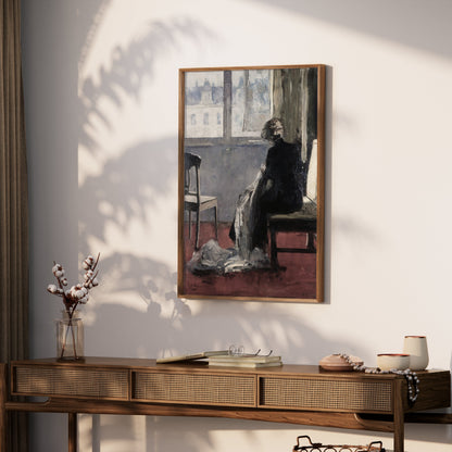 Premium Poster of Elegant Woman Seated by the Window Posters