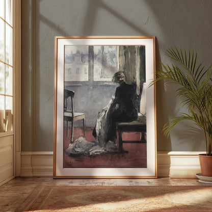 Premium Poster of Elegant Woman Seated by the Window Posters