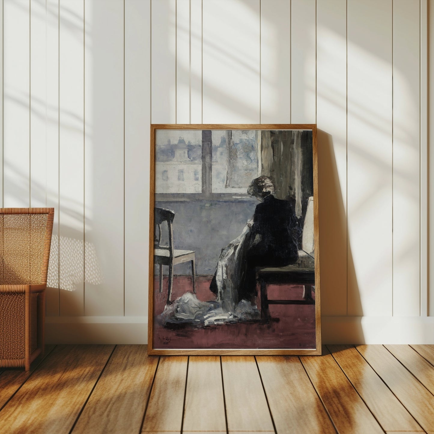 Premium Poster of Elegant Woman Seated by the Window Posters