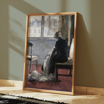 Premium Poster of Elegant Woman Seated by the Window Posters