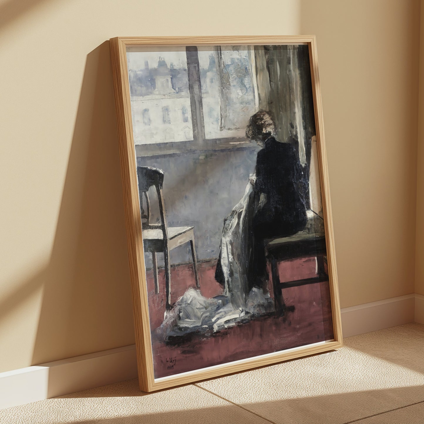 Premium Poster of Elegant Woman Seated by the Window Posters