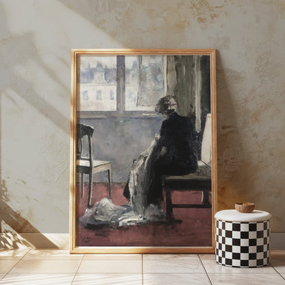 Premium Poster of Elegant Woman Seated by the Window Posters