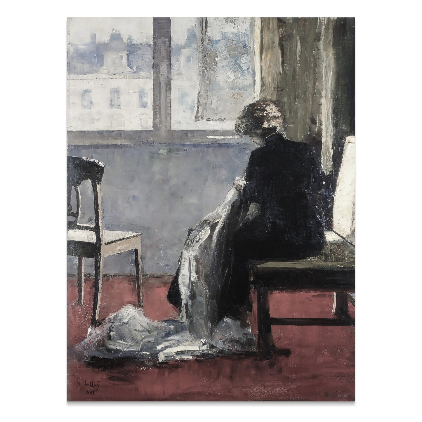 Premium Poster of Elegant Woman Seated by the Window Posters