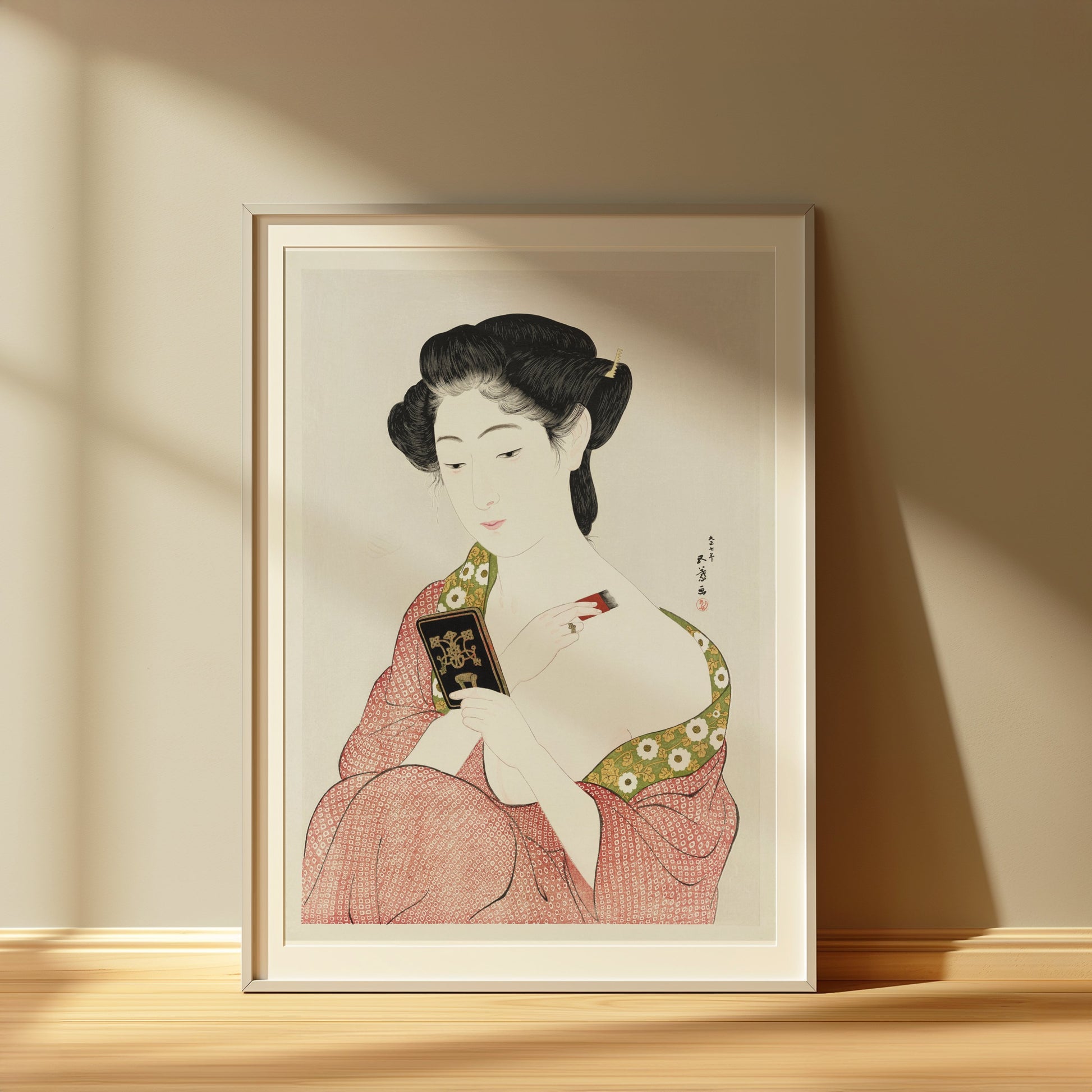 Premium Poster of Elegant Woman in Traditional Japanese Attire Posters