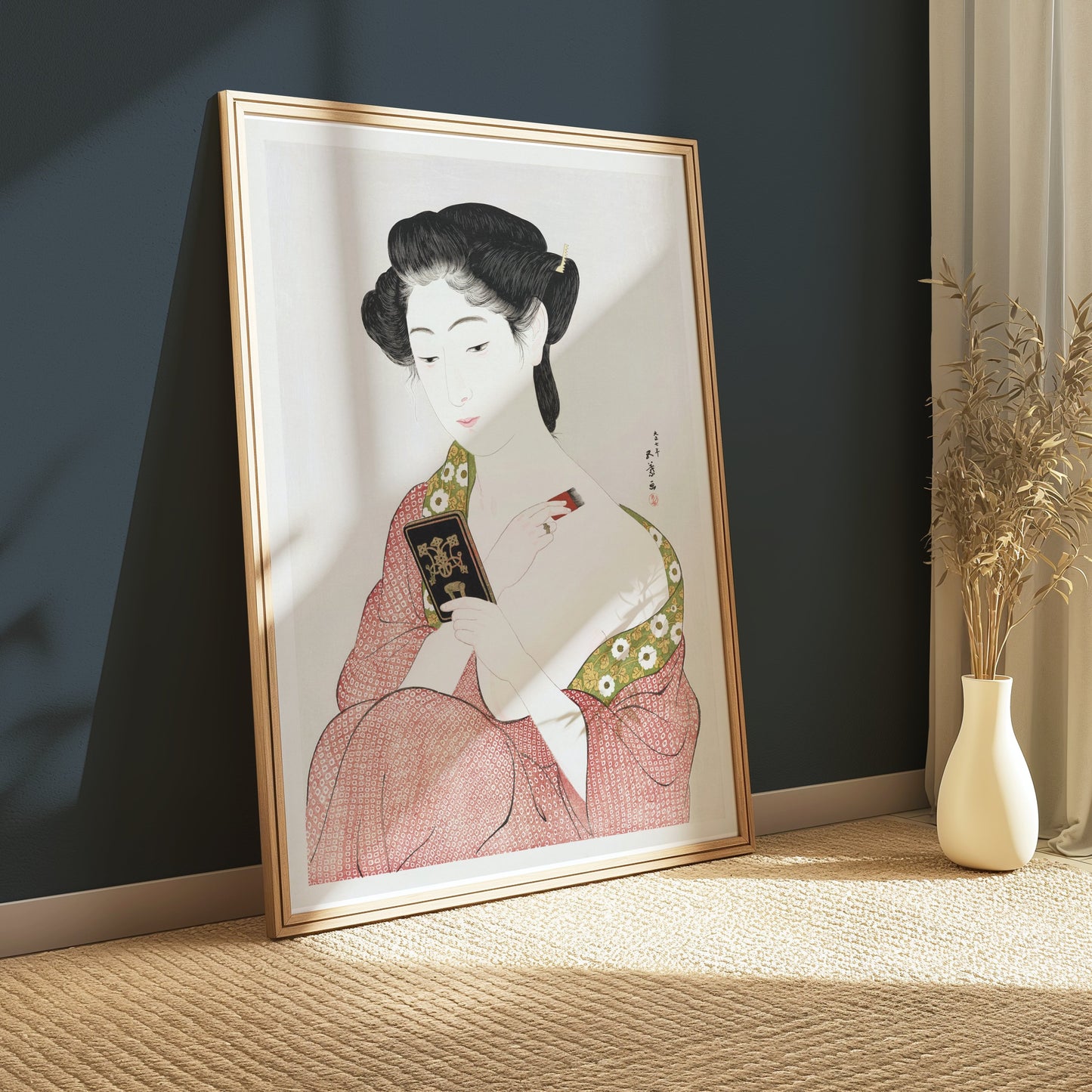 Premium Poster of Elegant Woman in Traditional Japanese Attire Posters