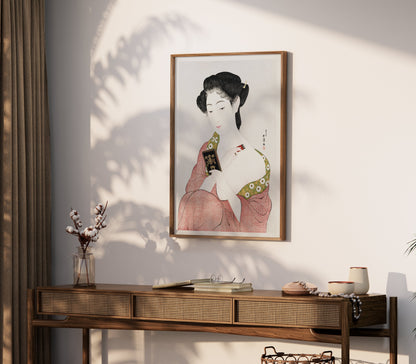 Premium Poster of Elegant Woman in Traditional Japanese Attire Posters
