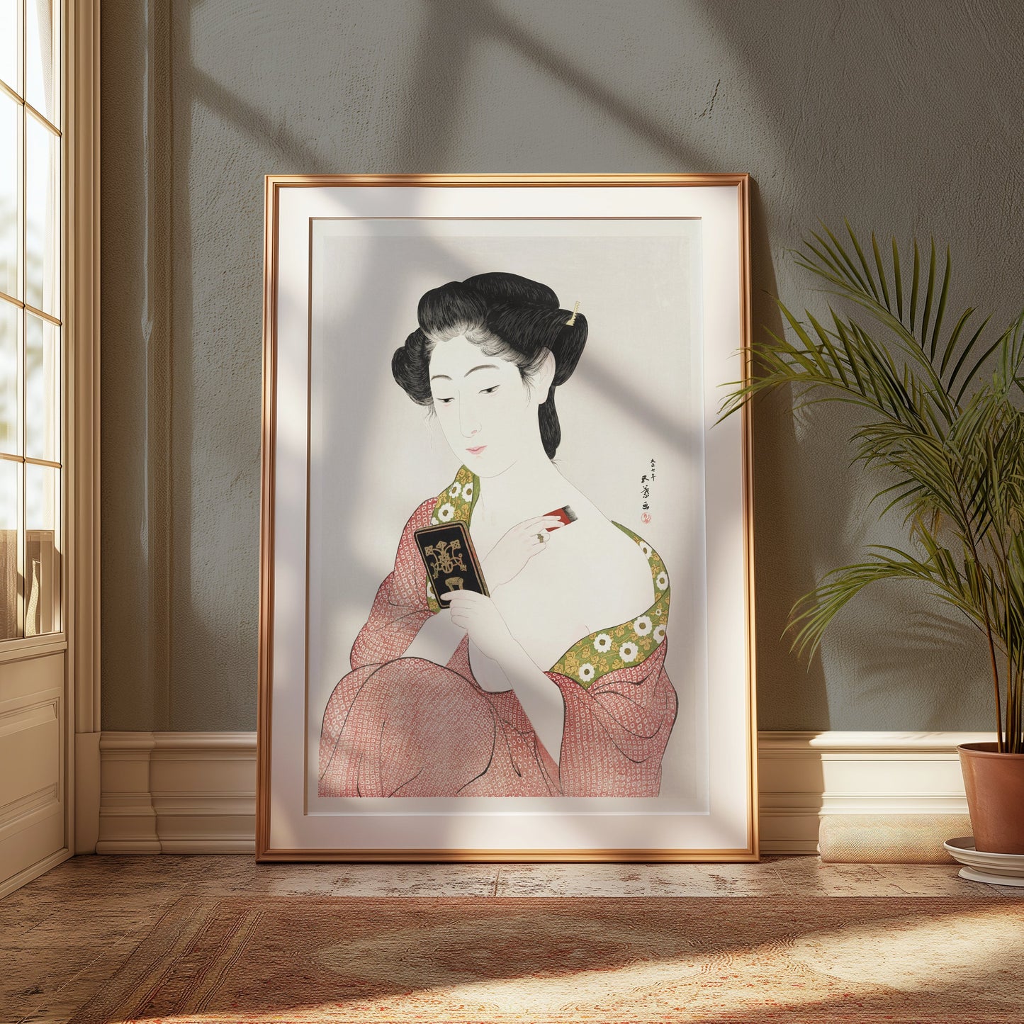 Premium Poster of Elegant Woman in Traditional Japanese Attire Posters