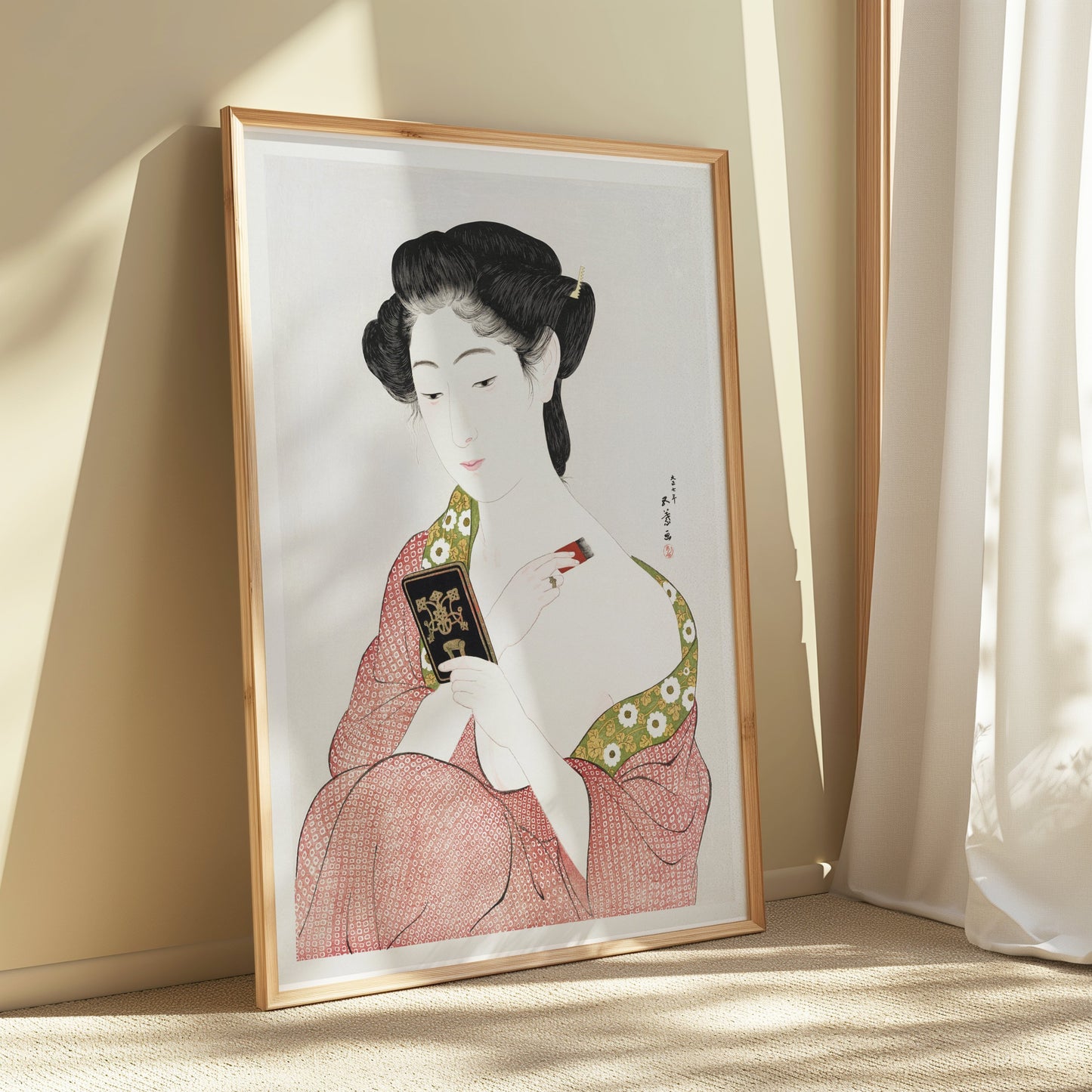 Premium Poster of Elegant Woman in Traditional Japanese Attire Posters