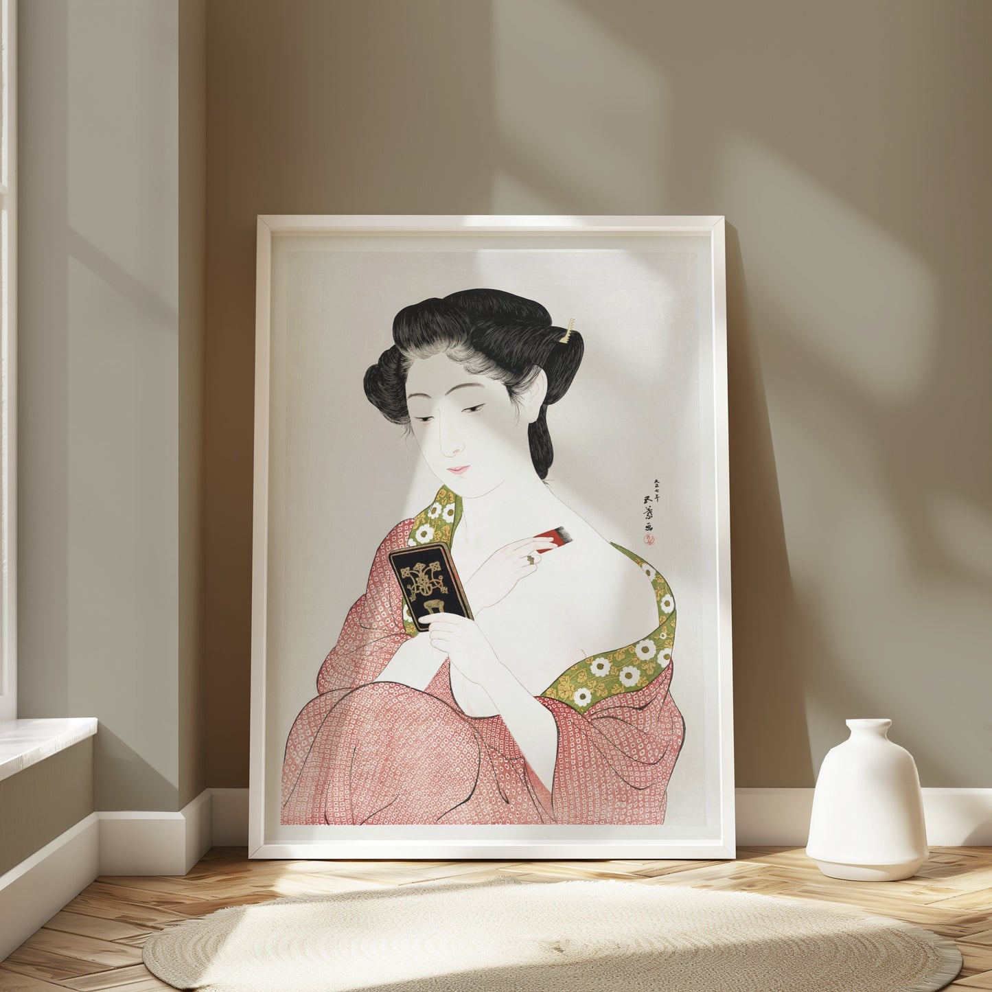 Premium Poster of Elegant Woman in Traditional Japanese Attire Posters