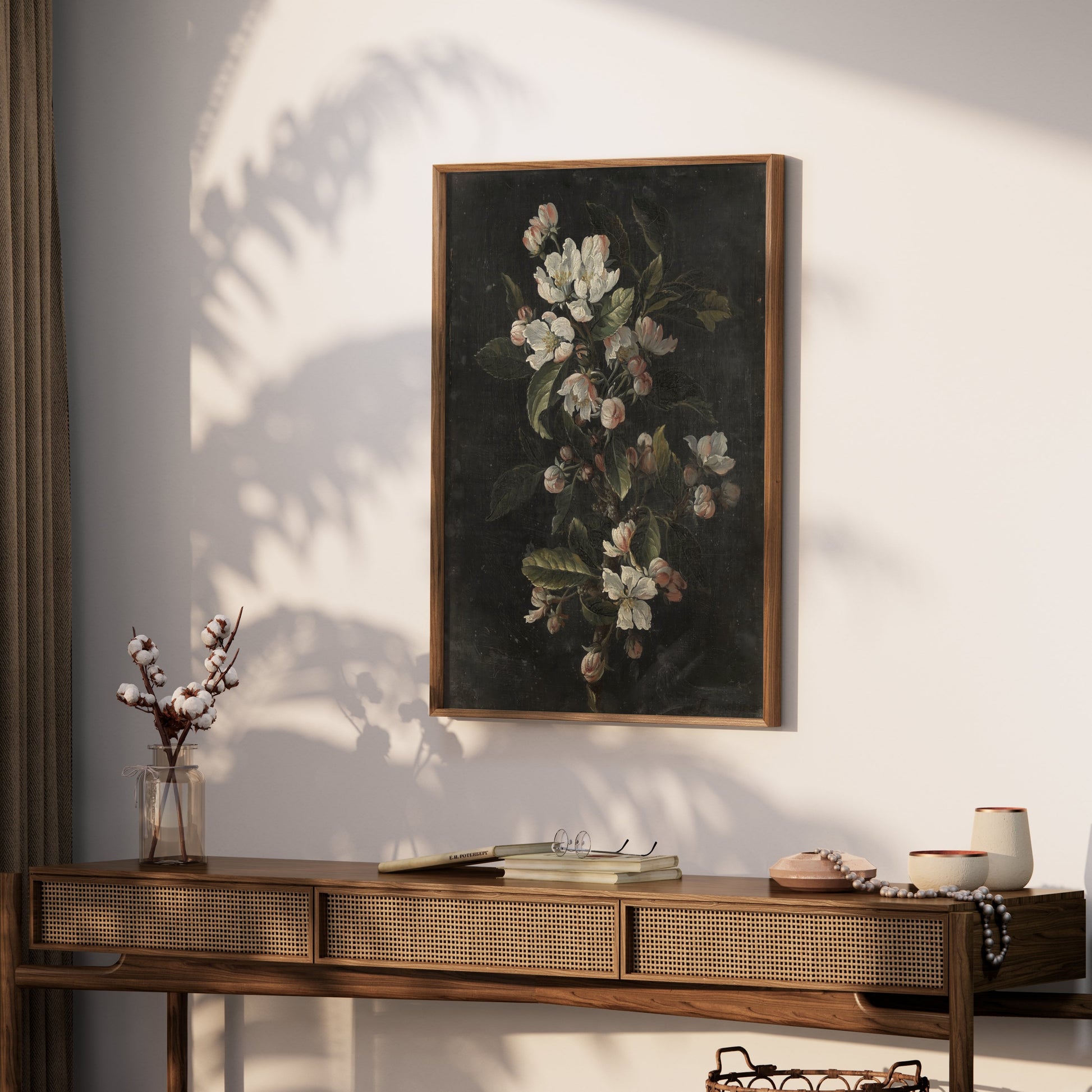 Premium Poster of Elegant and Dark Floral Painting Wall Art Print Posters