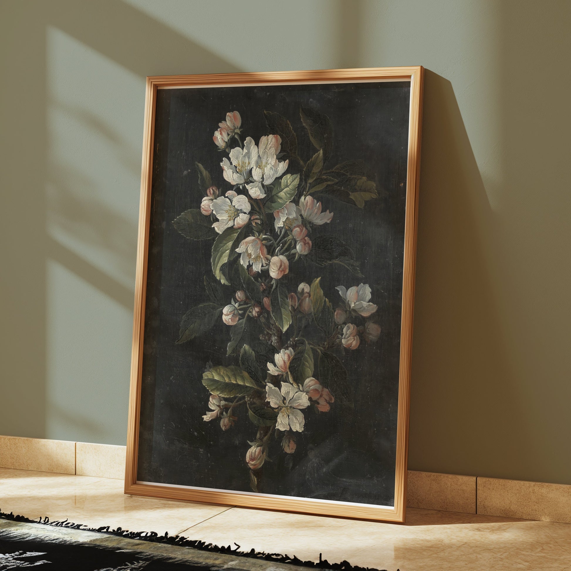 Premium Poster of Elegant and Dark Floral Painting Wall Art Print Posters