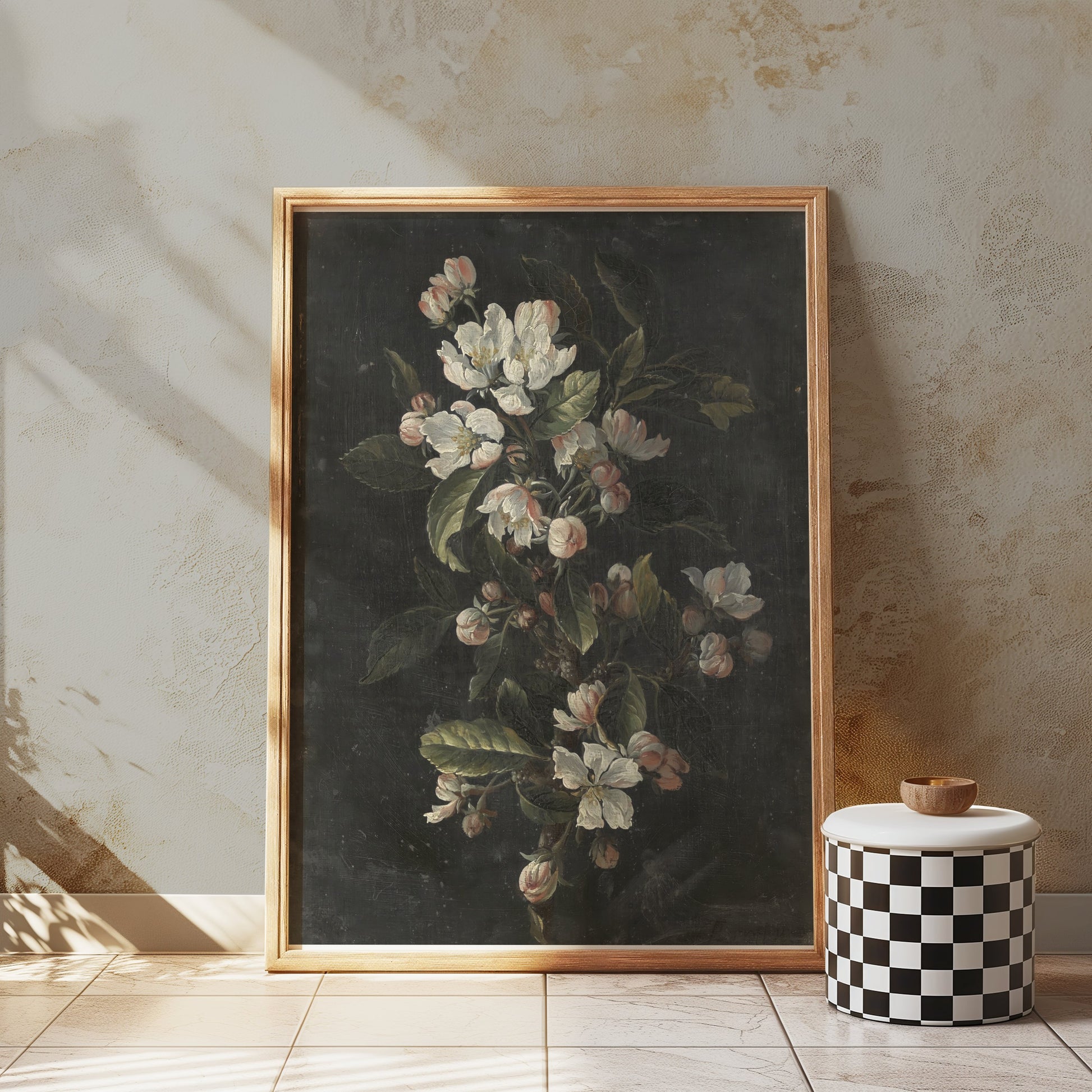 Premium Poster of Elegant and Dark Floral Painting Wall Art Print Posters