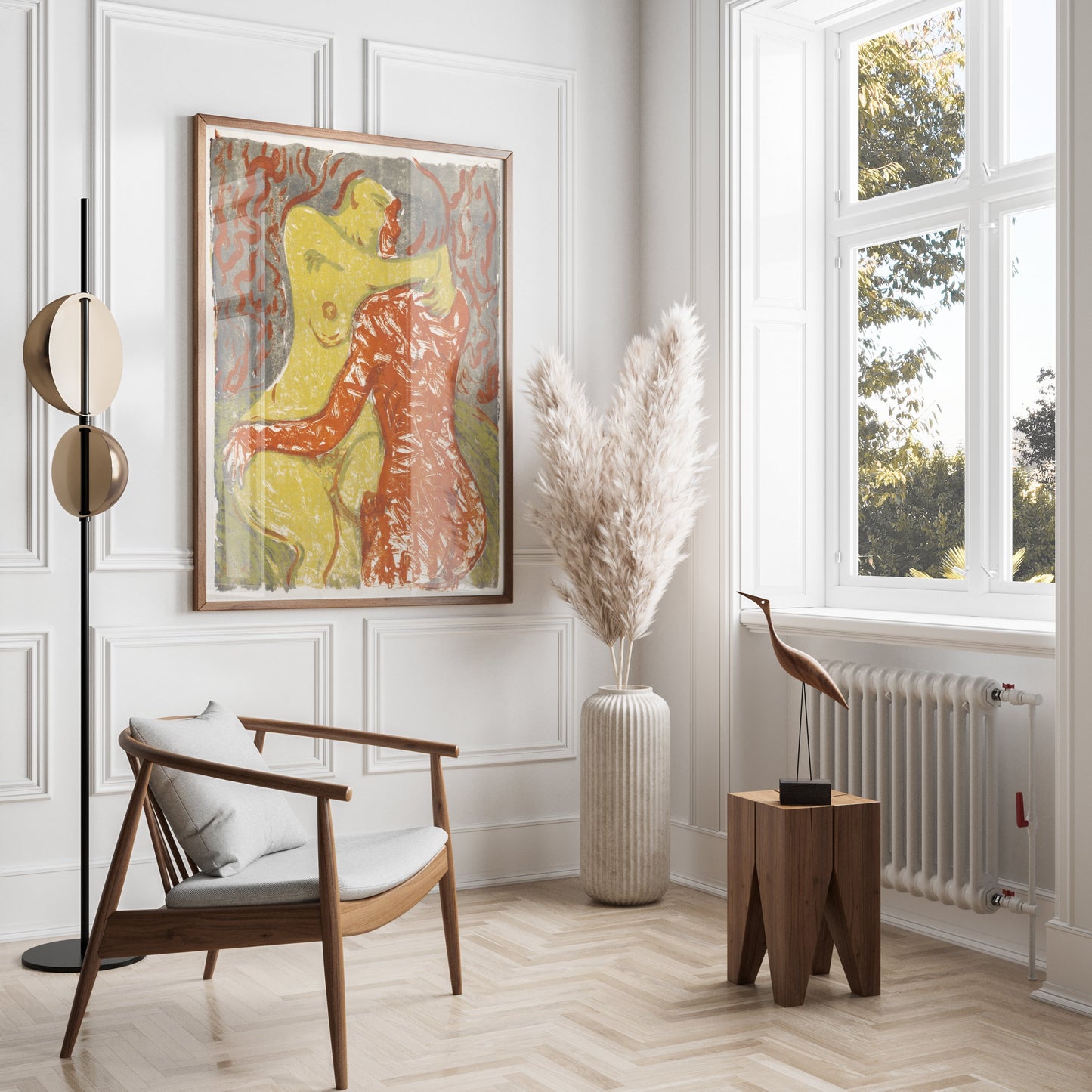 Premium Poster of Embrace Artwork Red and Yellow Abstract Posters
