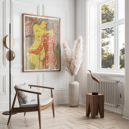 Premium Poster of Embrace Artwork Red and Yellow Abstract Posters