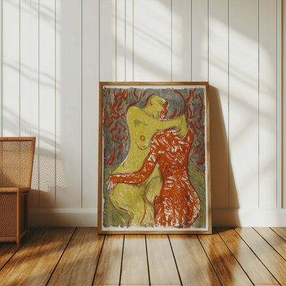 Premium Poster of Embrace Artwork Red and Yellow Abstract Posters